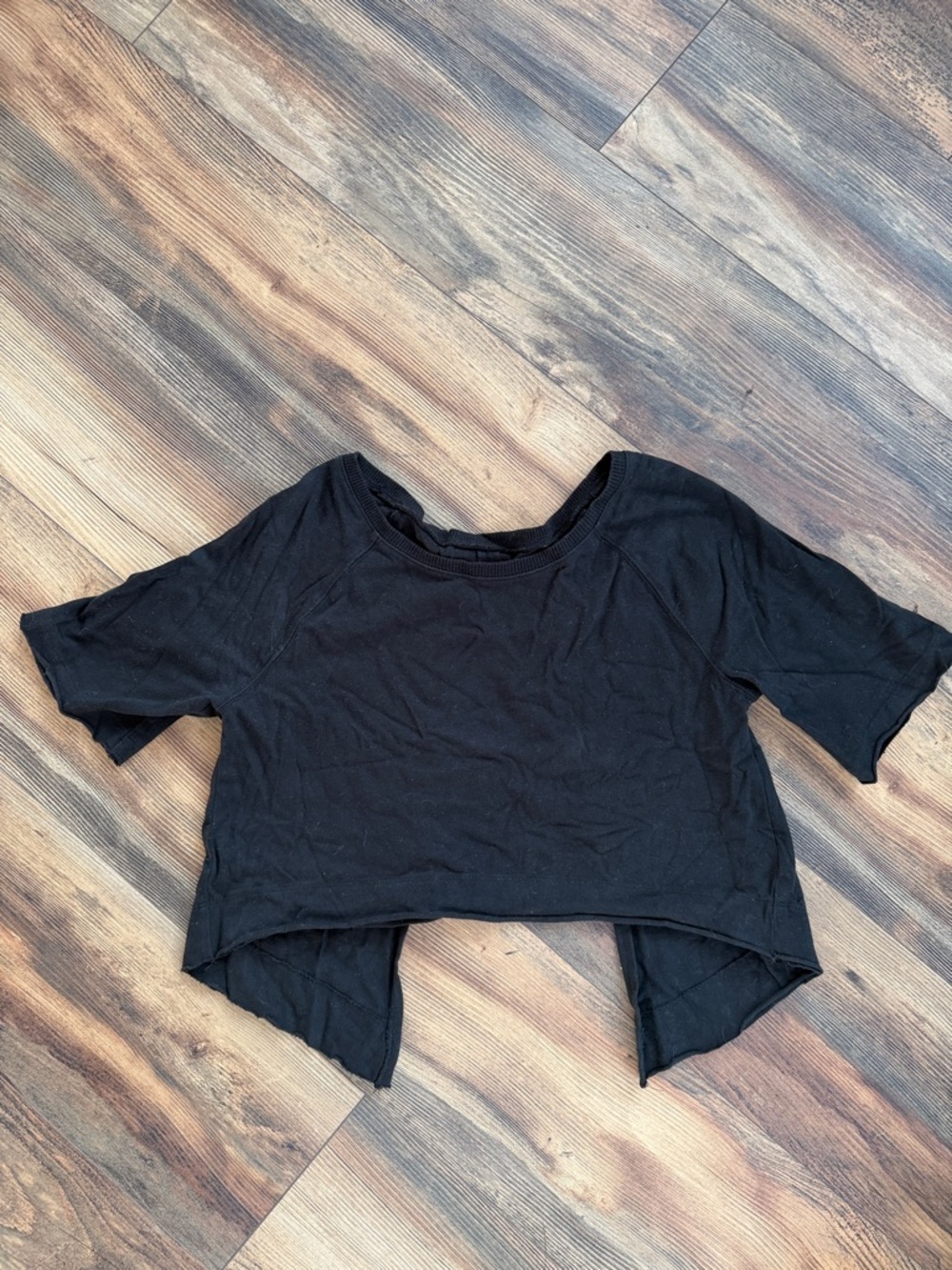 We The Free Black Cropped Short Sleeve Top
